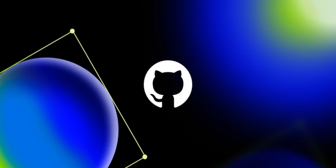 GitHub logo on abstract background